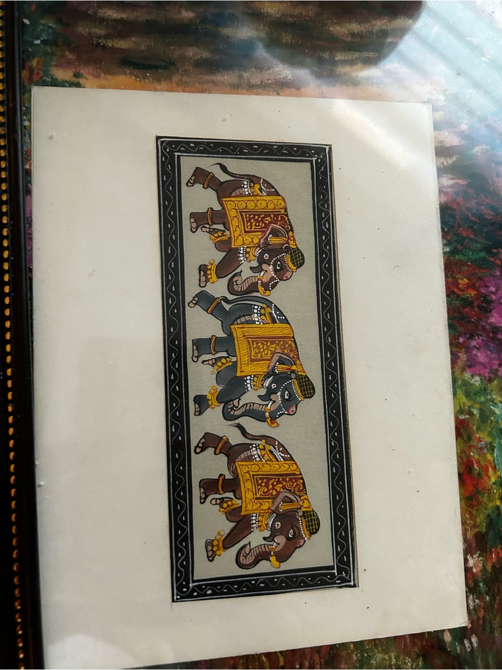 Framed Indian miniature Artwork on silk sold together